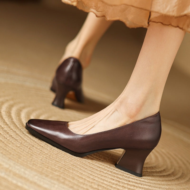 Oriel Leder Quadrat Pumps