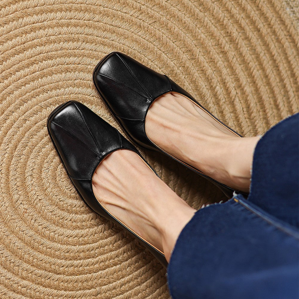 Marisol Leder Pumps mit quadratischer Zehenform