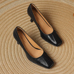 Marisol Leder Pumps mit quadratischer Zehenform