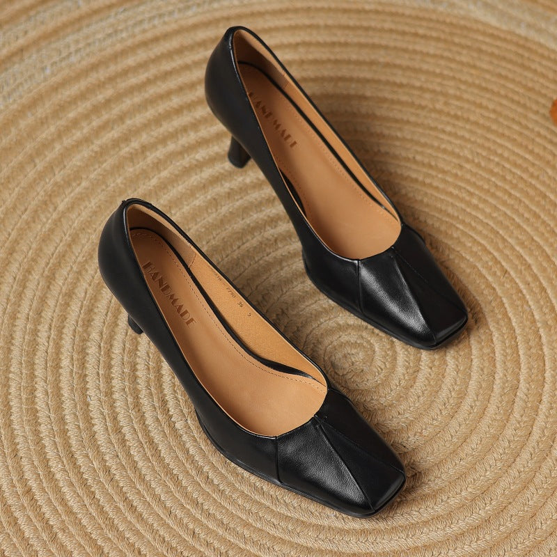 Marisol Leder Pumps mit quadratischer Zehenform