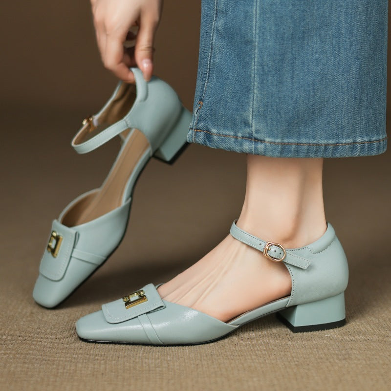 Elvane Schnalle Leder Mary-Janes