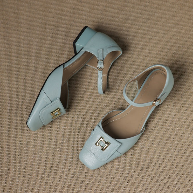 Elvane Schnalle Leder Mary-Janes