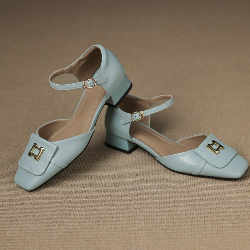 Elvane Schnalle Leder Mary-Janes