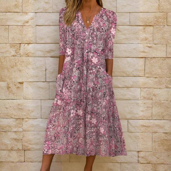 OLIVIA | ELEGANTES KLEID MIT V-AUSSCHNITT