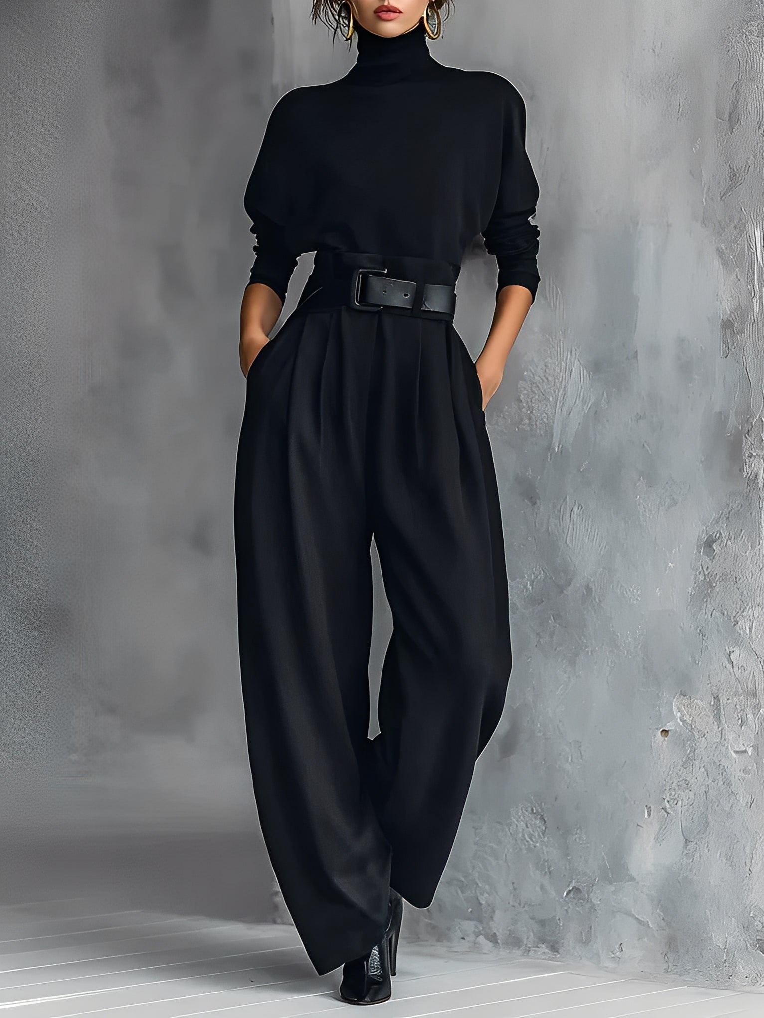 Mia – Poloshirt-Hals Gerade-Bein Jumpsuit