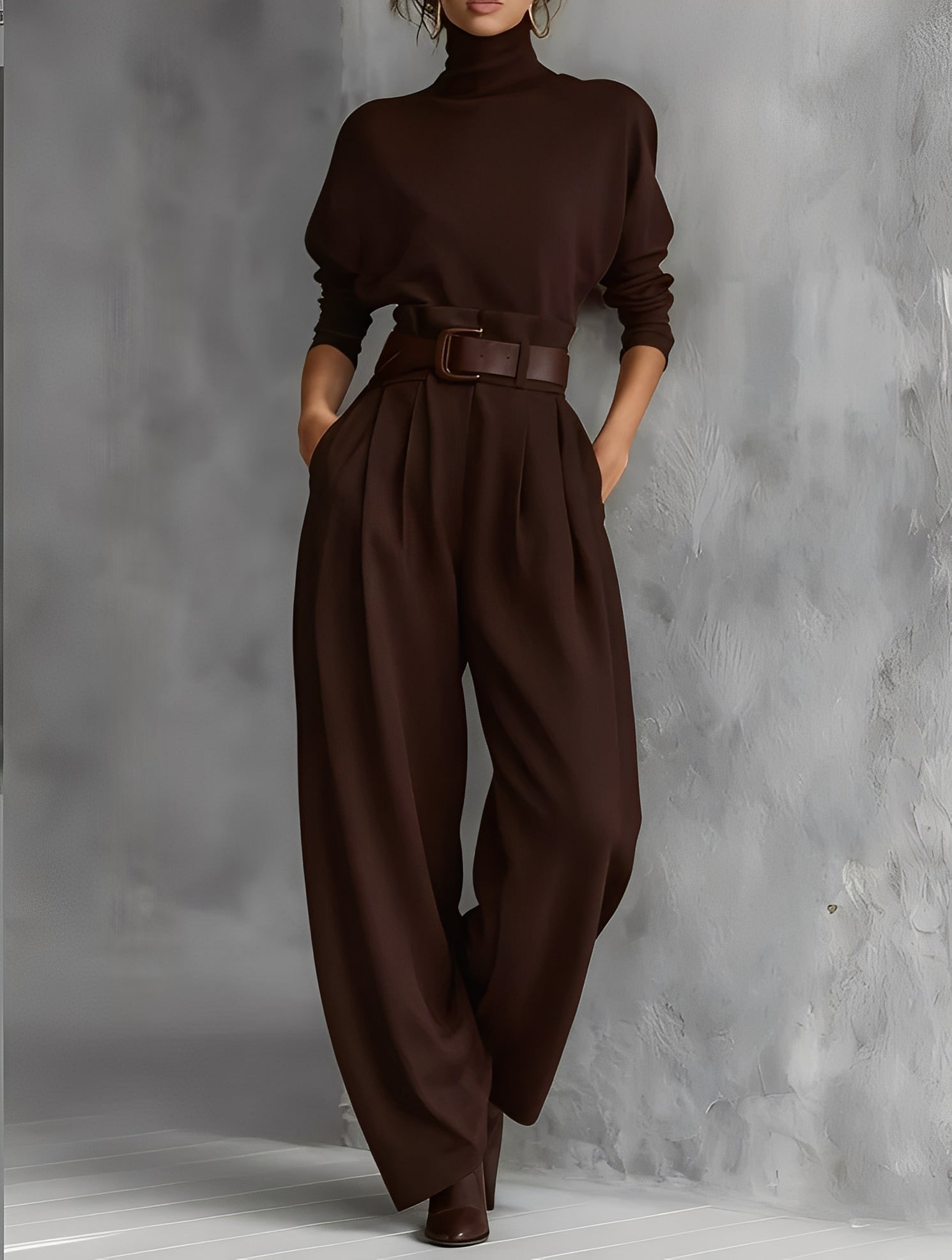 Mia – Poloshirt-Hals Gerade-Bein Jumpsuit