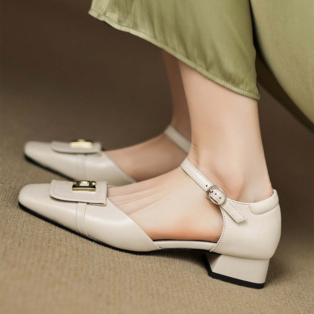 Elvane Schnalle Leder Mary-Janes