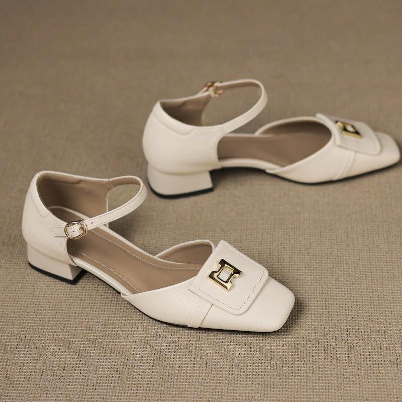 Elvane Schnalle Leder Mary-Janes