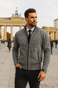 Leon | Strickpullover mit Reißverschluss und Taillierung