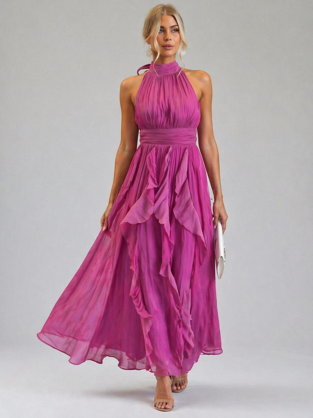 Celestia | Rüschenshirt Maxi-Kleid
