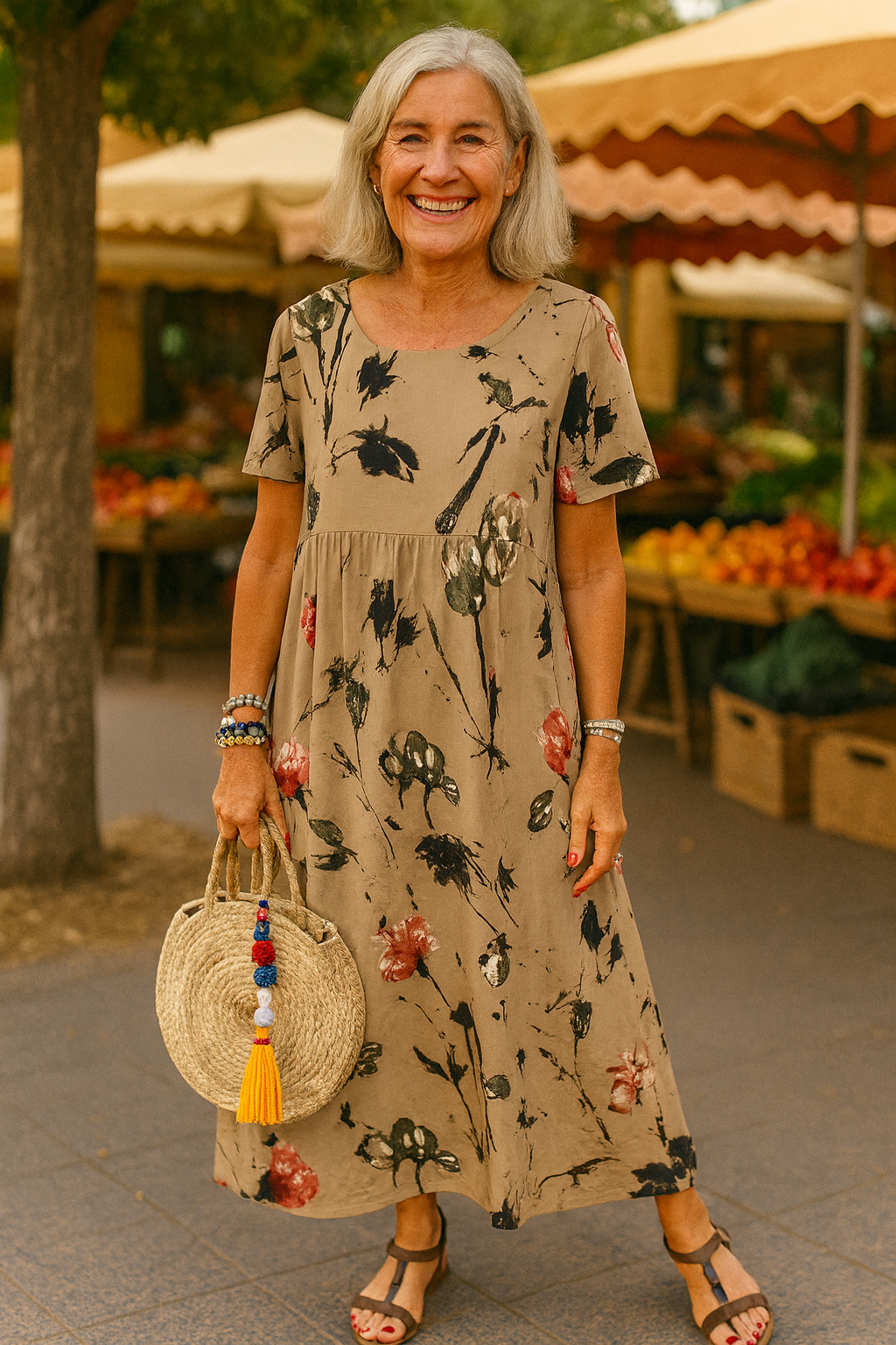 Lucie | Vintage Floral Maxi-Kleid