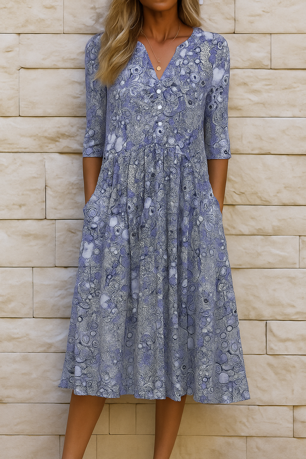OLIVIA | ELEGANTES KLEID MIT V-AUSSCHNITT