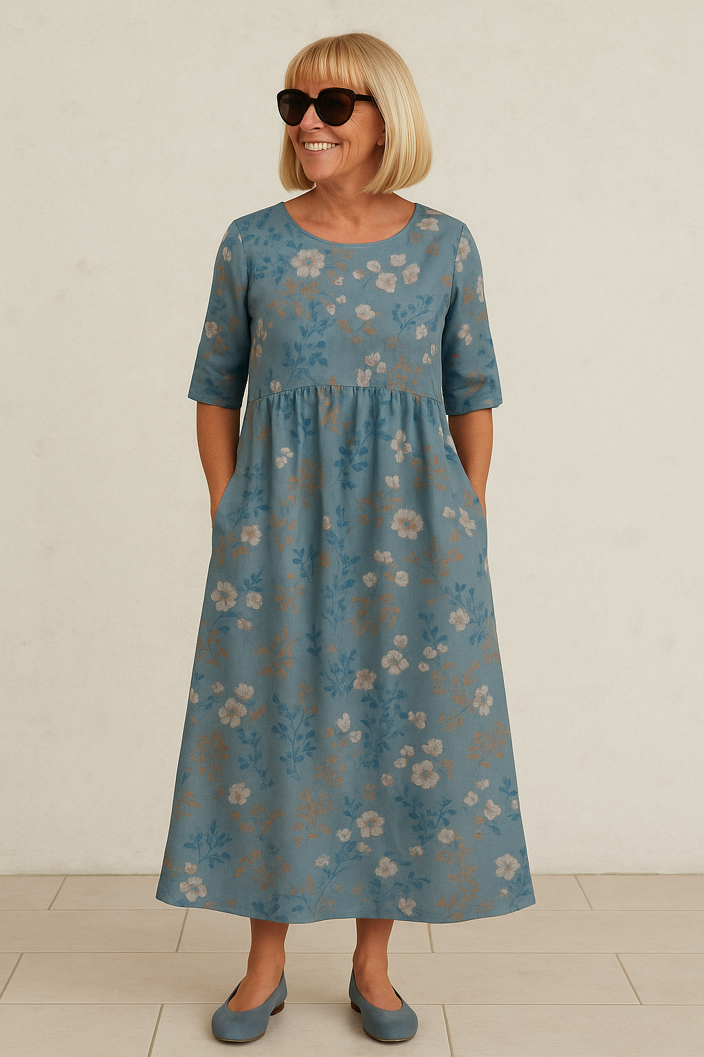 Eliza | Entspanntes Midi-Kleid
