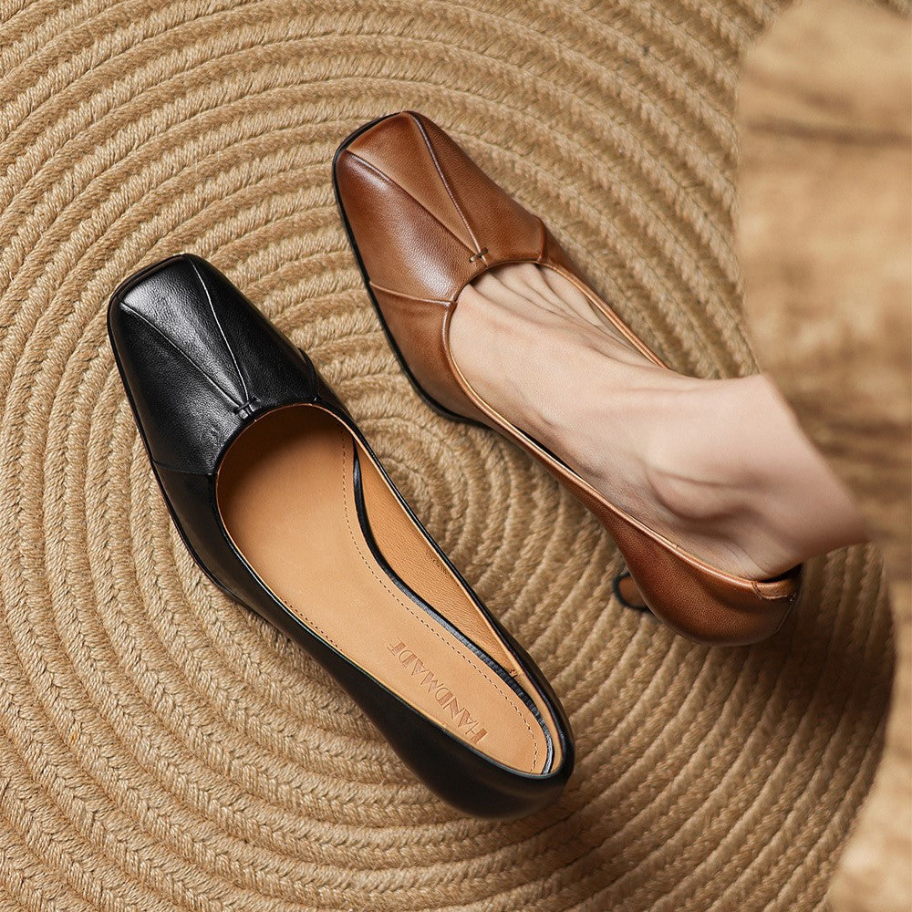 Marisol Leder Pumps mit quadratischer Zehenform