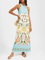 Ava | Resort Sunshine Floral Print Ärmelloses Midi-Kleid