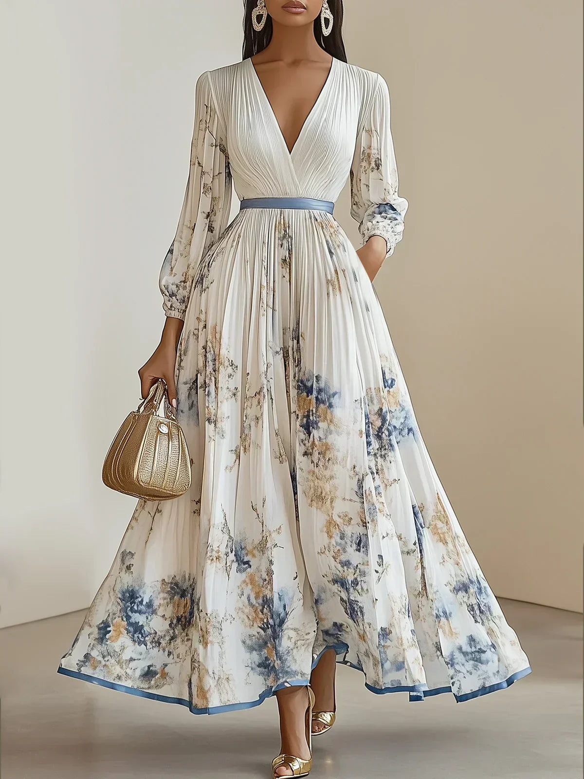 Helston | Elegantes V-Ausschnitt Kleid