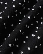 Ruched Midi Skirt with Black Polka Dots