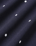 Navy Polka Dot Midi Skirt with Slit