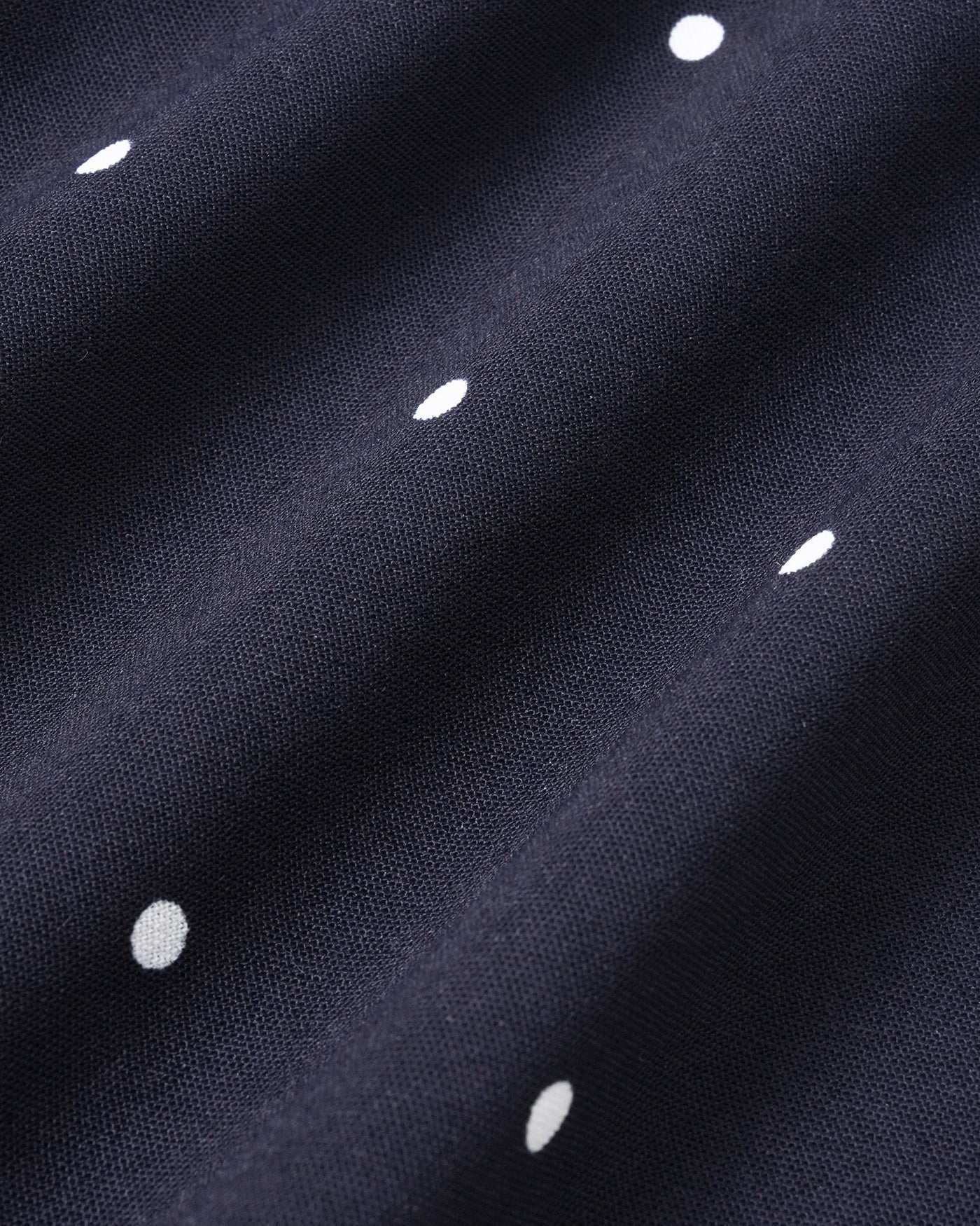 Navy Polka Dot Midi Skirt with Slit