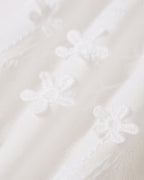 Floral Midi Dress with White Round Neck