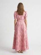 Xanthea | Kurzärmeliges, gebundenes, floral strukturiertes Maxikleid