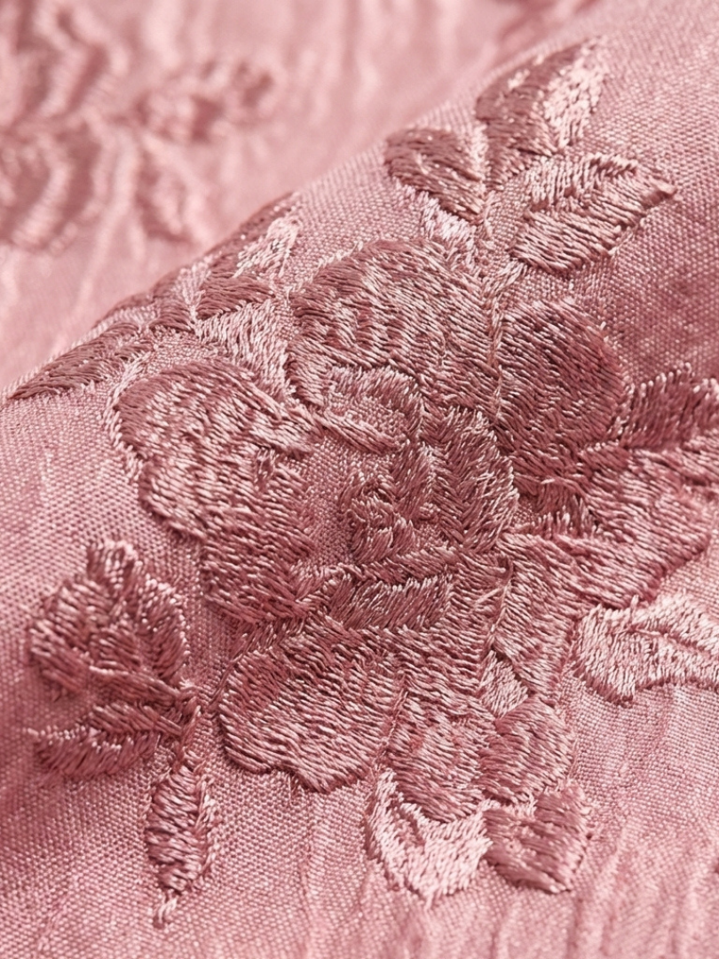 Xanthea | Kurzärmeliges, gebundenes, floral strukturiertes Maxikleid