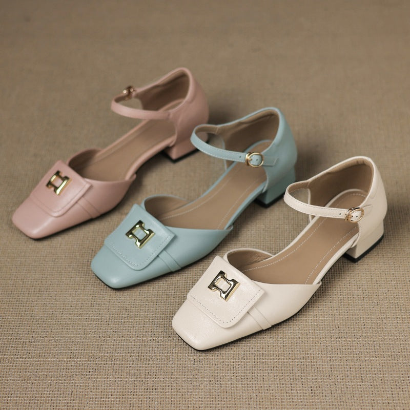 Elvane Schnalle Leder Mary-Janes
