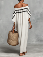 Minimalistisch Leinen Maxi Kleid