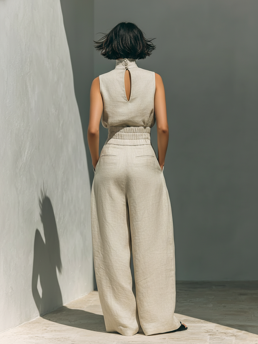 Livia – Minimalistisches Set aus Baumwolle und Leinen