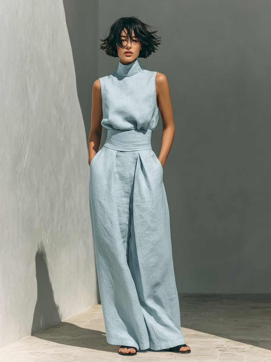 Livia – Minimalistisches Set aus Baumwolle und Leinen