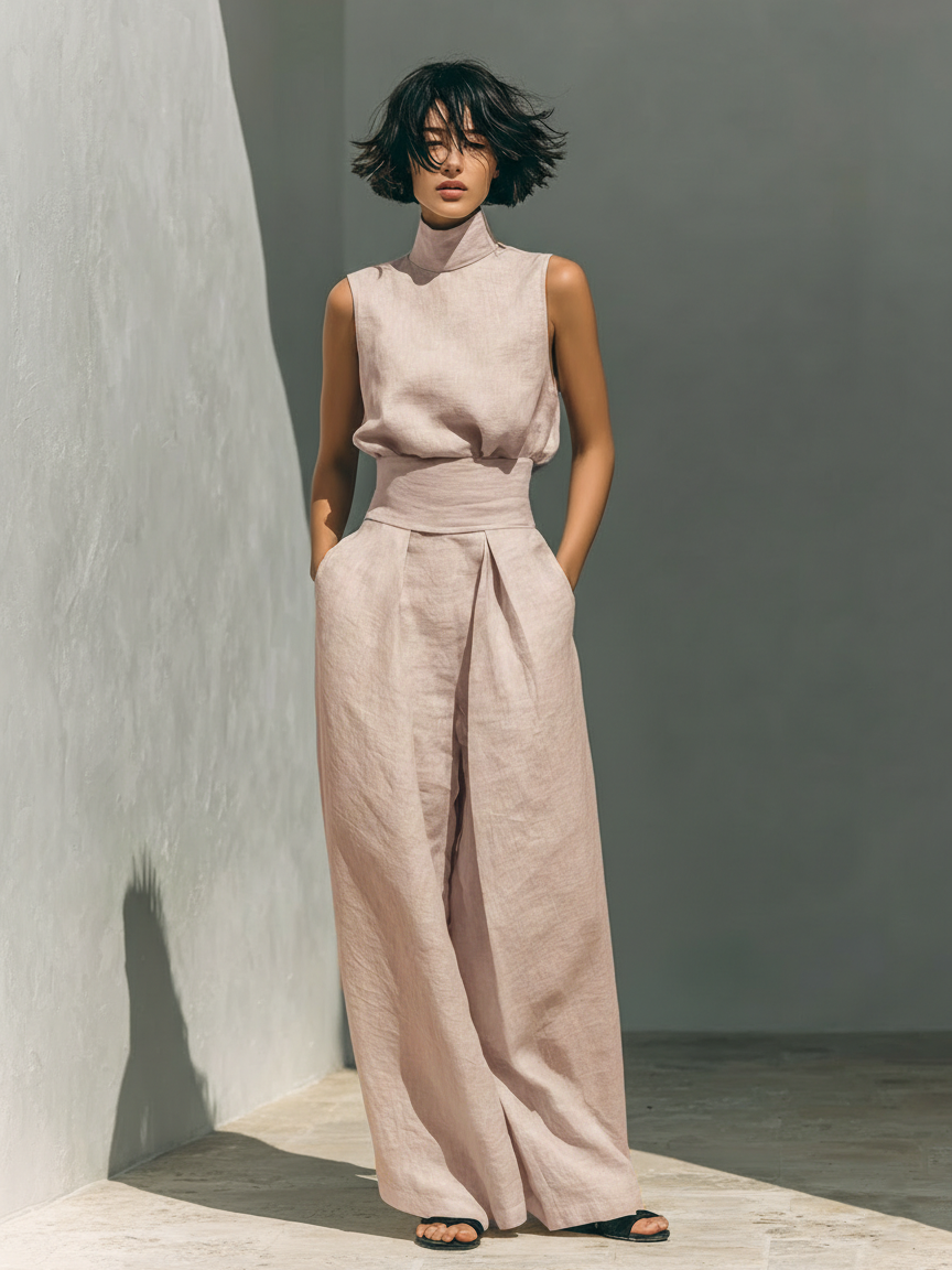 Livia – Minimalistisches Set aus Baumwolle und Leinen