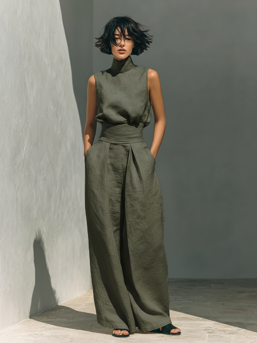 Livia – Minimalistisches Set aus Baumwolle und Leinen