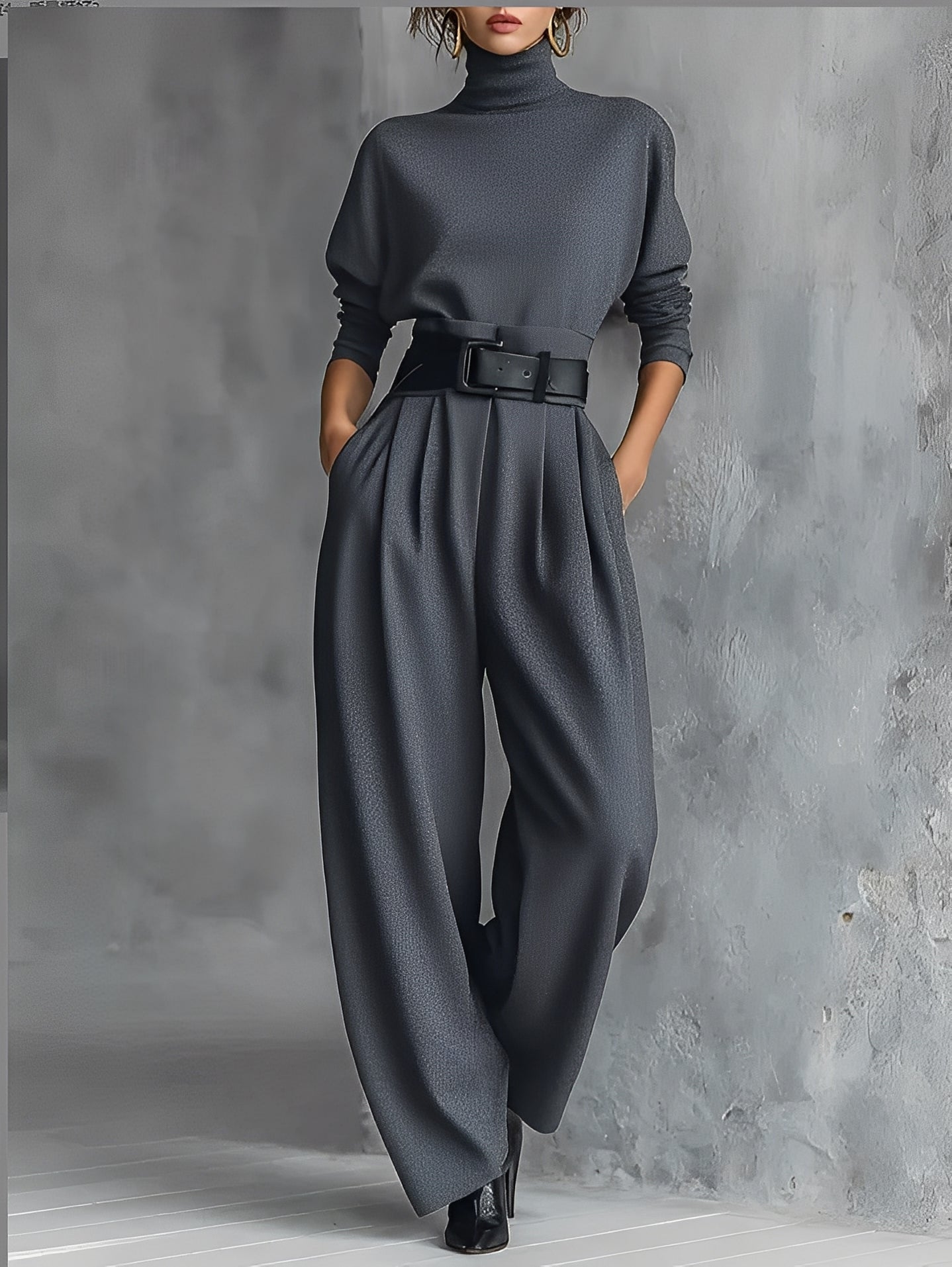 Mia – Poloshirt-Hals Gerade-Bein Jumpsuit