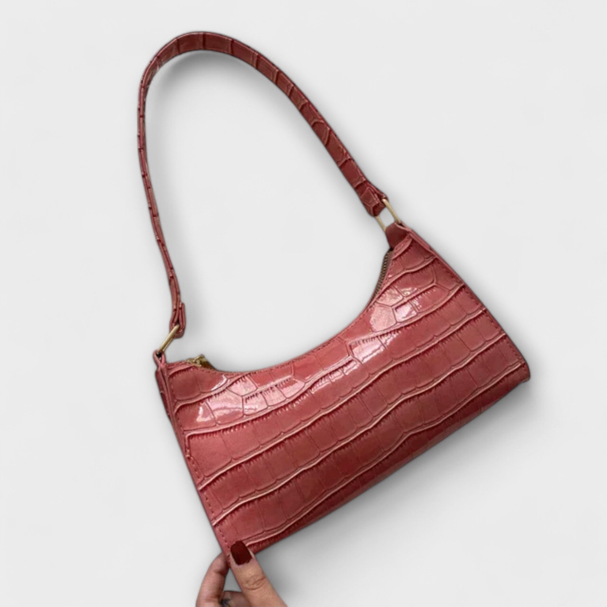 Olivia - Glänzende Lederhandtasche