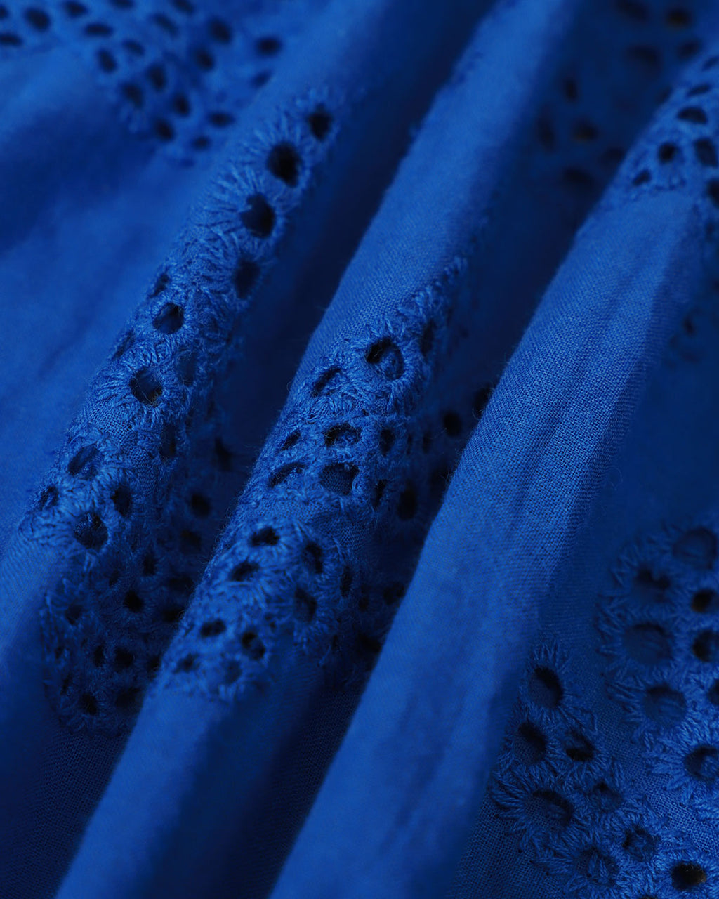Blue Sweetheart Neck Embroidered Midi Slip Dress