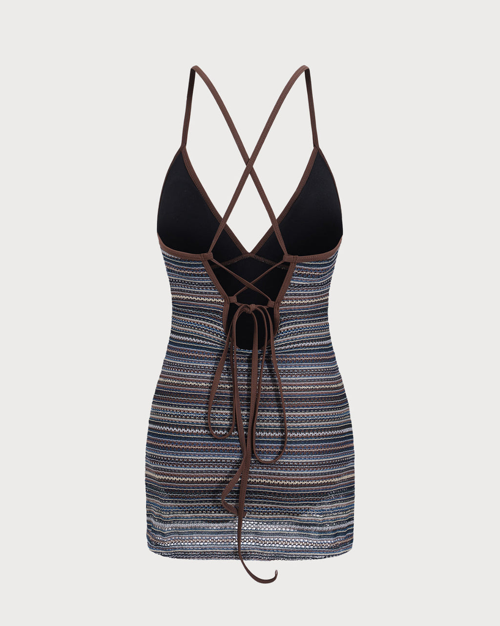 Backless Striped One-Piece Swimsuit