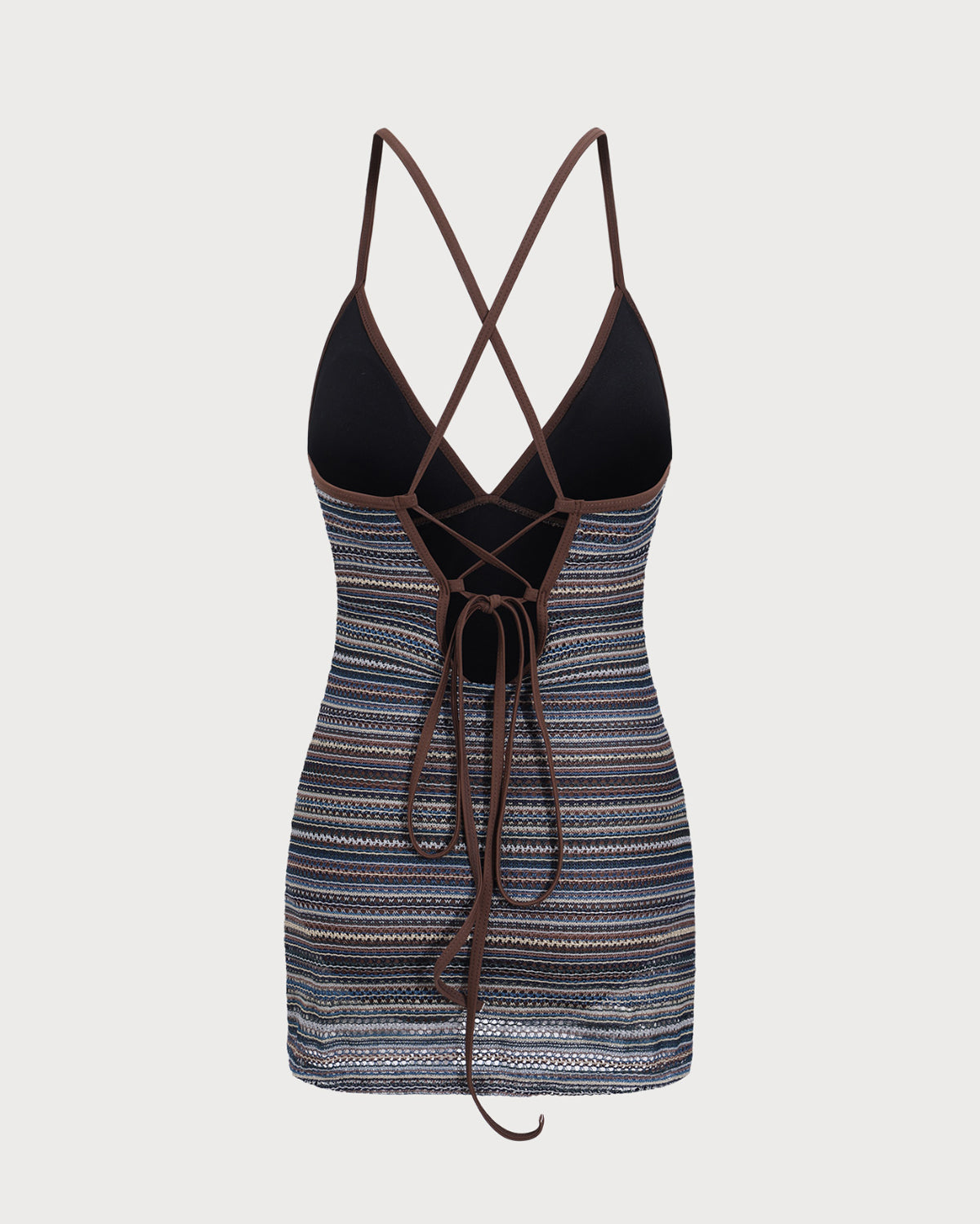 Backless Striped One-Piece Swimsuit