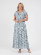 Ismeria | Florales Chiffon Maxikleid