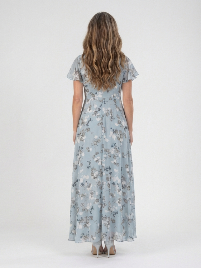 Ismeria | Florales Chiffon Maxikleid