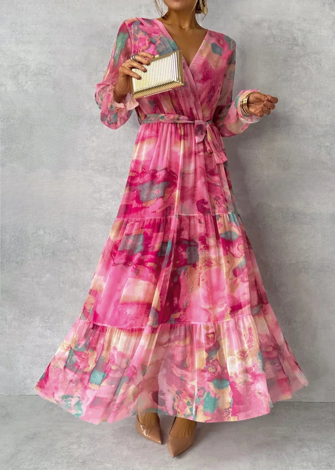 Kreuzkleid mit Blumenmuster