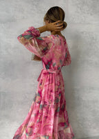 Kreuzkleid mit Blumenmuster