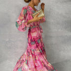 Kreuzkleid mit Blumenmuster