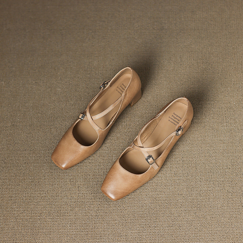 Marvane Leder Kitten Heels