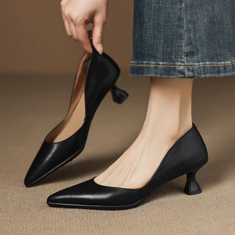 Calenne Leder Kitten Heels