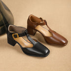 Marcele T-Riemen Leder Pumps