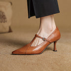 Aveline Leder T-Riemen Pumps
