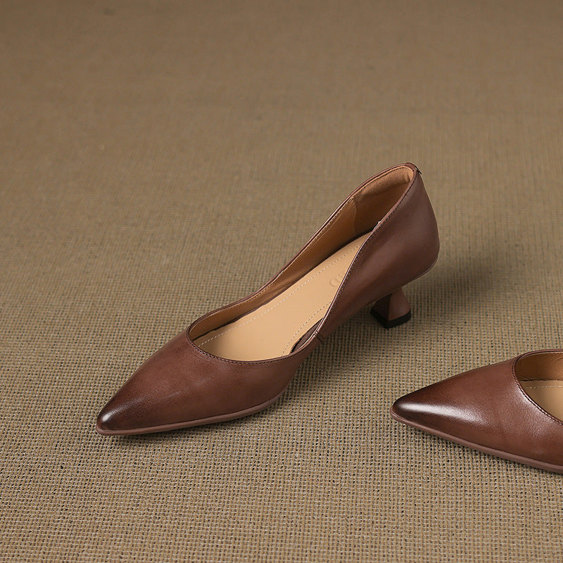 Calenne Leder Kitten Heels