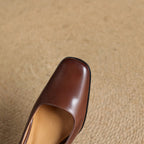 Elviera Quadratische Lederpumps