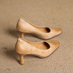 Elviera Quadratische Lederpumps