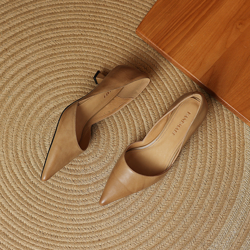 Ceyra Leder Kitten Heels